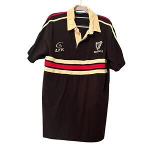 Live For Rugby Ireland LFR Black Gold Shirt Jersey •XL• Short Sleeve Harp
